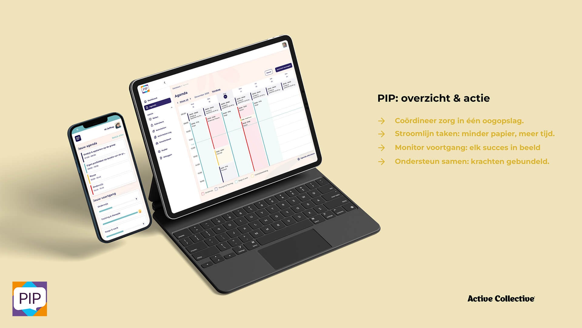 Mockup van het PIP-planningssysteem van Levvel