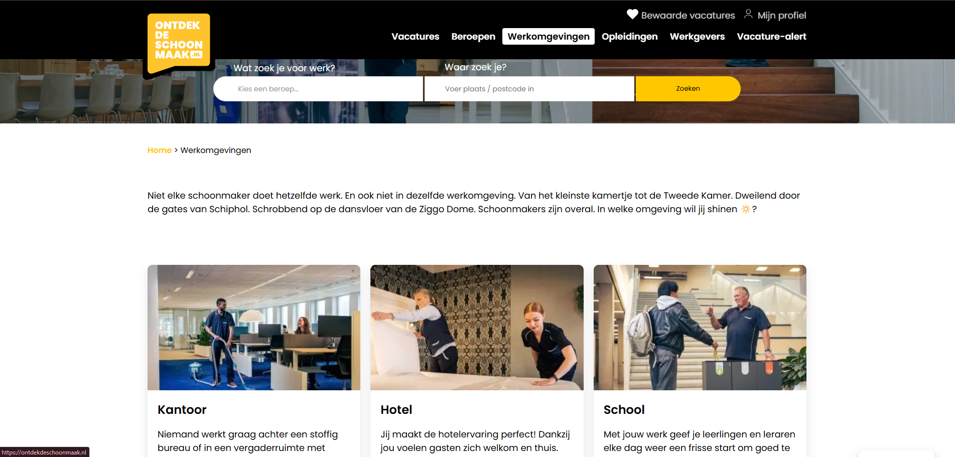 De interactieve vacaturekaart van Ontdek de Schoonmaak
