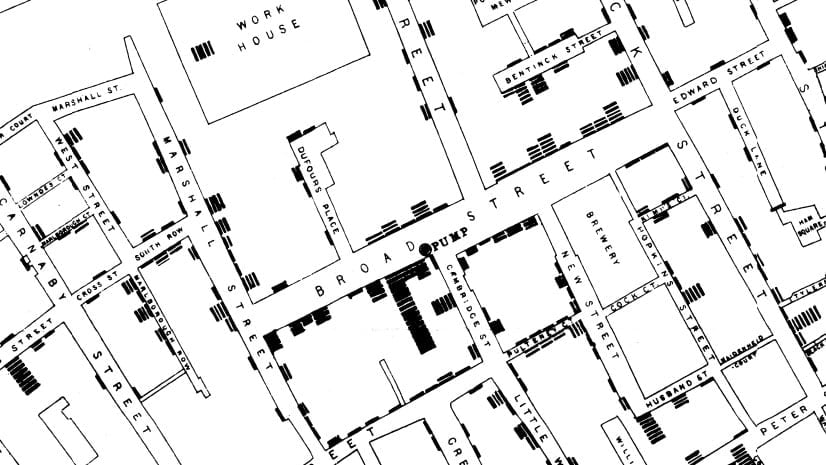 Cholera map by John Snow